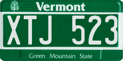 VT license plate XTJ523