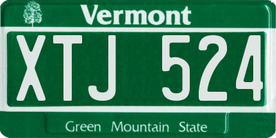 VT license plate XTJ524