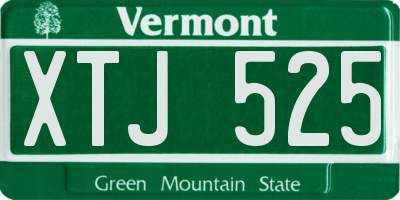 VT license plate XTJ525