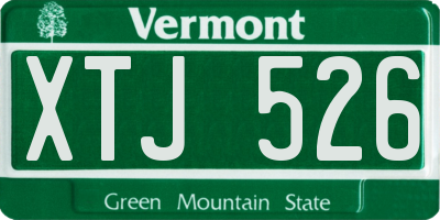 VT license plate XTJ526