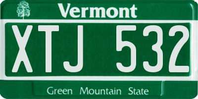 VT license plate XTJ532