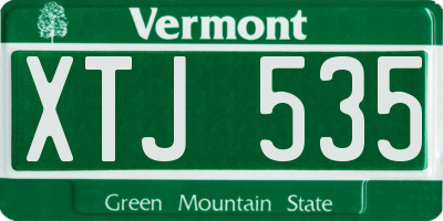VT license plate XTJ535