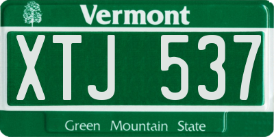 VT license plate XTJ537