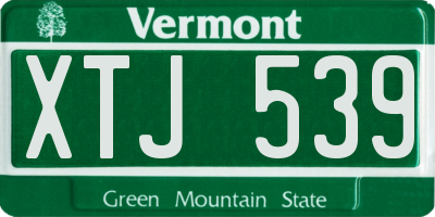 VT license plate XTJ539
