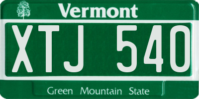 VT license plate XTJ540