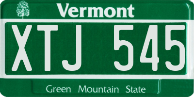 VT license plate XTJ545