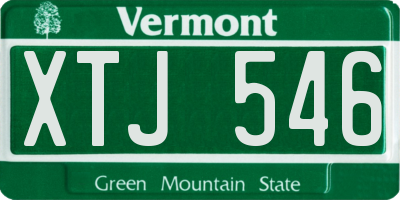 VT license plate XTJ546