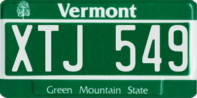 VT license plate XTJ549