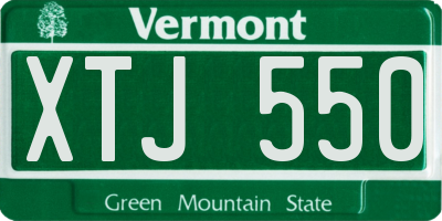 VT license plate XTJ550