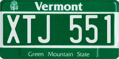 VT license plate XTJ551