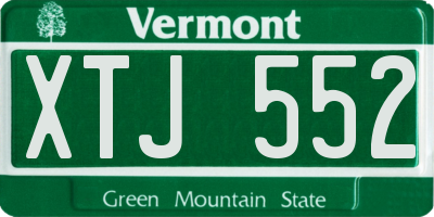 VT license plate XTJ552