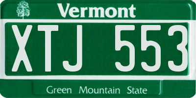 VT license plate XTJ553