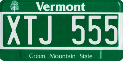 VT license plate XTJ555