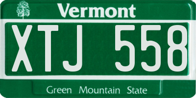 VT license plate XTJ558