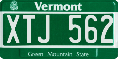 VT license plate XTJ562