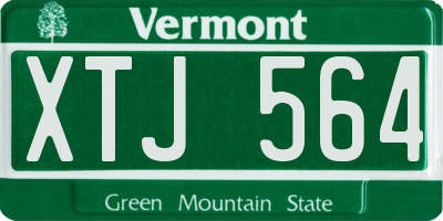 VT license plate XTJ564