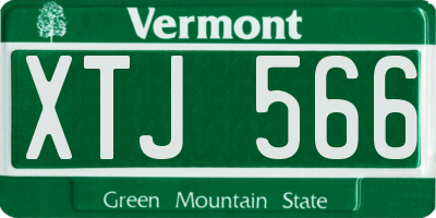 VT license plate XTJ566