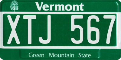 VT license plate XTJ567