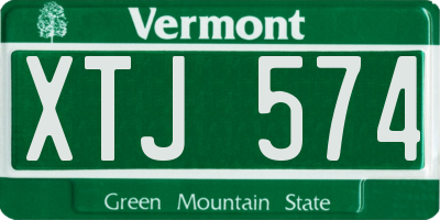 VT license plate XTJ574