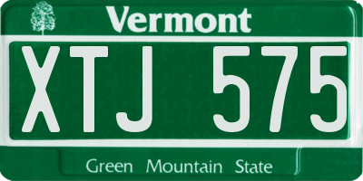 VT license plate XTJ575