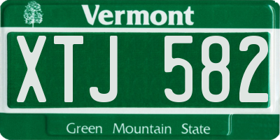 VT license plate XTJ582