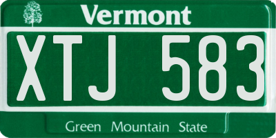 VT license plate XTJ583