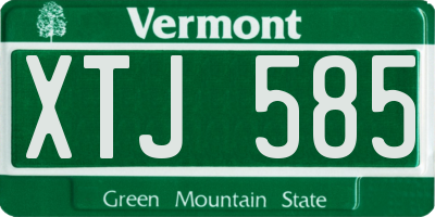 VT license plate XTJ585