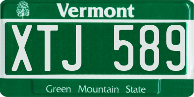 VT license plate XTJ589