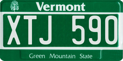 VT license plate XTJ590