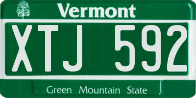 VT license plate XTJ592