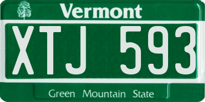 VT license plate XTJ593