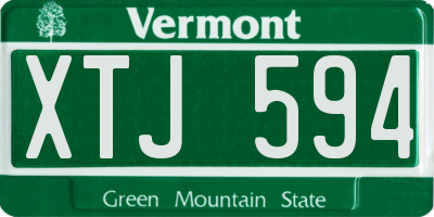 VT license plate XTJ594