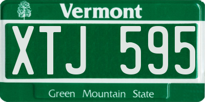 VT license plate XTJ595
