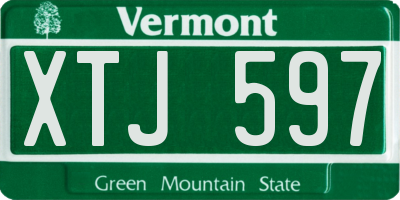 VT license plate XTJ597