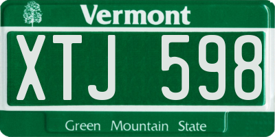 VT license plate XTJ598