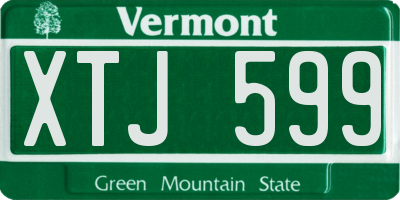 VT license plate XTJ599