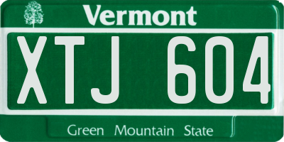 VT license plate XTJ604