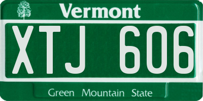 VT license plate XTJ606
