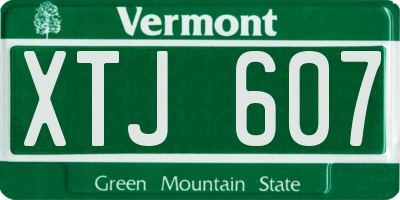 VT license plate XTJ607
