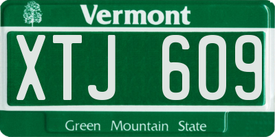 VT license plate XTJ609
