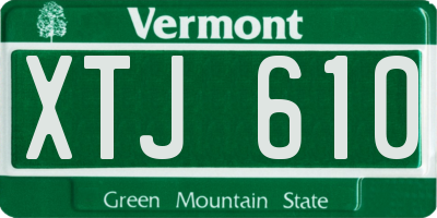VT license plate XTJ610