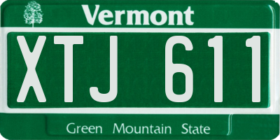 VT license plate XTJ611