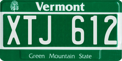 VT license plate XTJ612