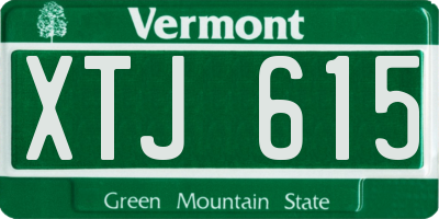 VT license plate XTJ615