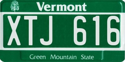 VT license plate XTJ616