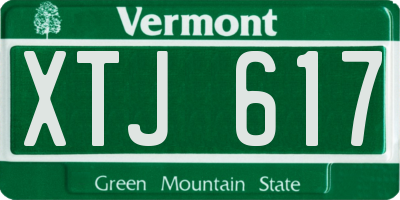 VT license plate XTJ617