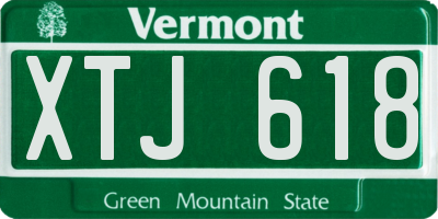 VT license plate XTJ618