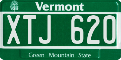 VT license plate XTJ620