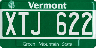 VT license plate XTJ622