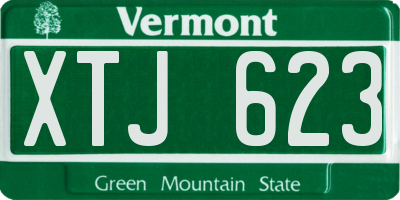 VT license plate XTJ623